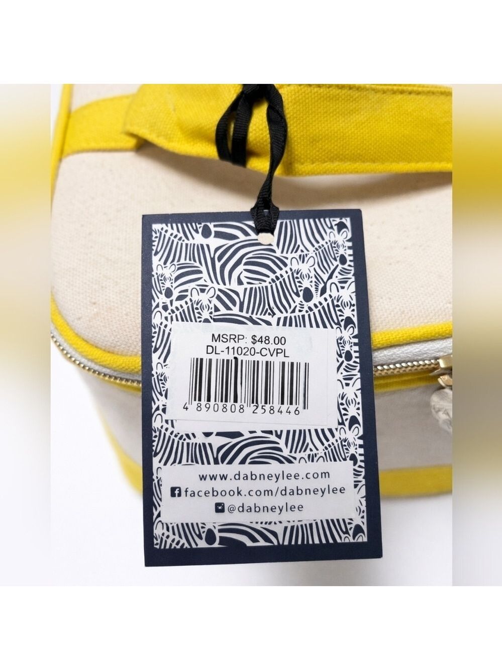 Dabney Lee Lemon Cosmetic Bag NWT Yellow Canvas Travel Makeup Case Cute Gift - Picture 5 of 8